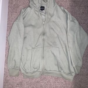 Baggy light green boohoo zip up jacket
